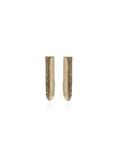 Shop Lizzie Mandler Fine Jewelry Pave Diamonds Knife Edge Earrings In Gold