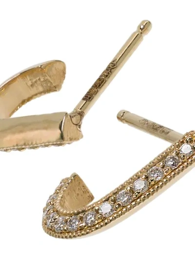 Shop Lizzie Mandler Fine Jewelry Pave Diamonds Knife Edge Earrings In Gold