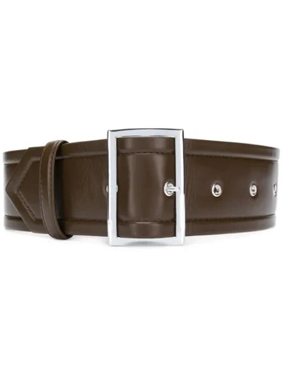 Shop Marni Wide Waist Belt In Brown