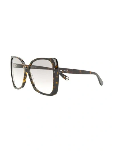 Shop Gucci Cat-eye Oversized Sunglasses In Brown