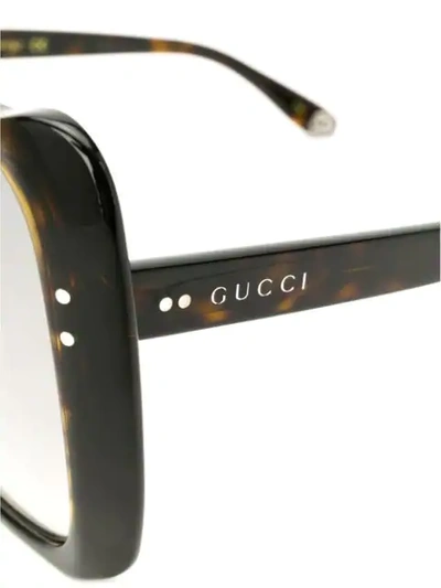 Shop Gucci Cat-eye Oversized Sunglasses In Brown