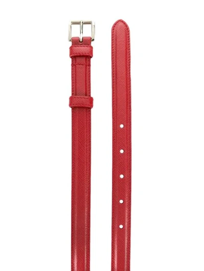 Shop Prada Buckled Adjustable Belt In Red