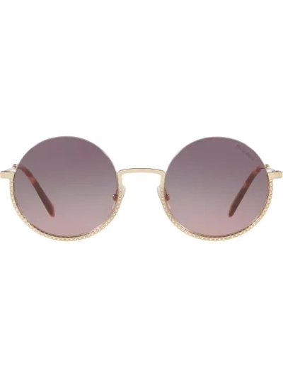 Shop Miu Miu Société Sunglasses In Gold
