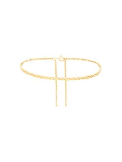 Wouters & Hendrix My Favourites Fine Rigid Cast Ribbon Choker In Metallic