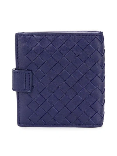 Shop Bottega Veneta Intrecciato Flap Wallet - Blue