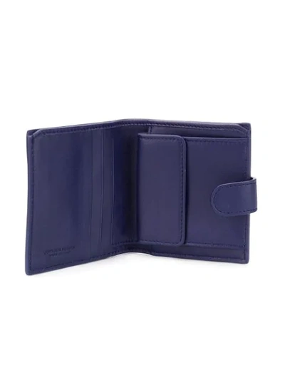 Shop Bottega Veneta Intrecciato Flap Wallet - Blue