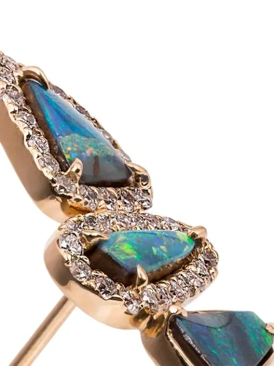 Shop Kimberly Mcdonald Blue And Gold Opal And Diamond Earrings - Metallic