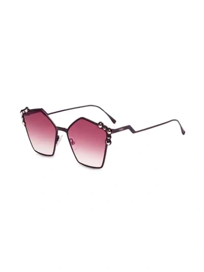 Shop Fendi Oversized Sunglasses In Purple