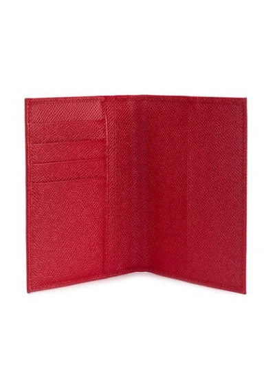 Shop Dolce & Gabbana Embellished Logo Passport Holder In Red