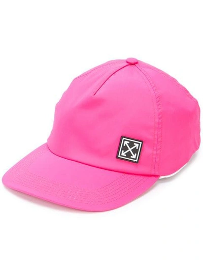 Shop Off-white Arrows Logo Patch Baseball Cap In Pink