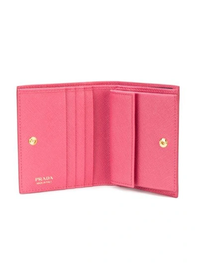 Shop Prada Tonal Logo-plaque Wallet In Pink