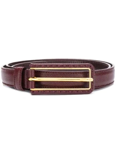Shop Prada Adjustable Buckled Belt In Brown