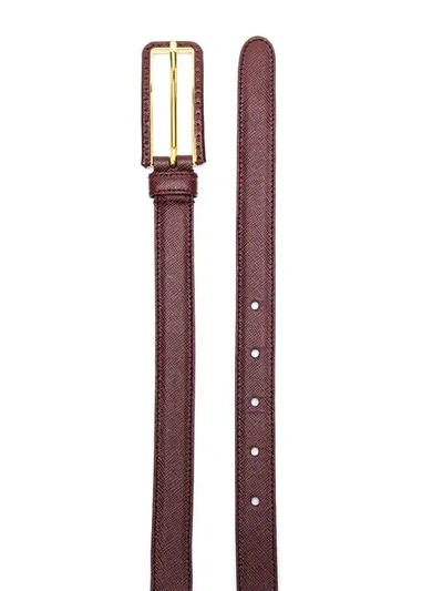 Shop Prada Adjustable Buckled Belt In Brown