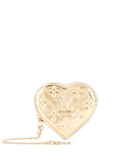 Pre-owned Louis Vuitton  Porte Monnaie Coeur Coin Purse In Gold