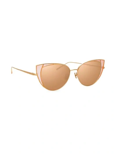 Shop Linda Farrow Lfl855 Sunglasses In Gold