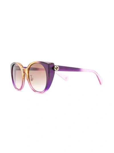 Shop Gucci Cat Eye Sunglasses In 005 Pink Brown