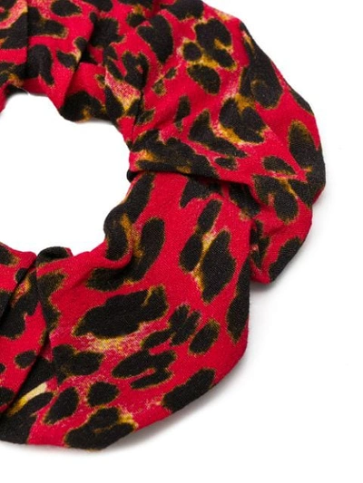 Shop Andamane Leopard Print Scrunchie In Red