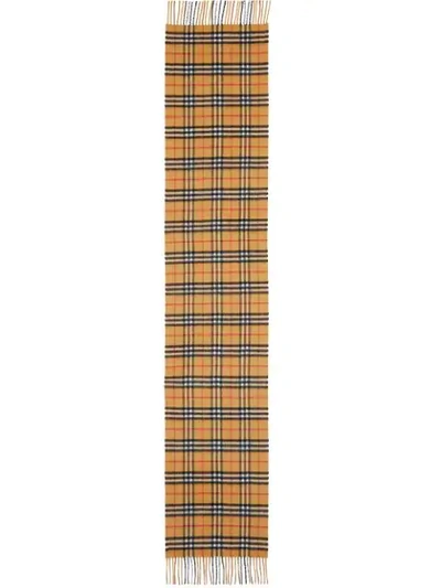 Shop Burberry Classic Vintage Check Cashmere Scarf - Neutrals