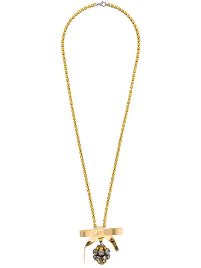 Shop Marni Bow Pendant Necklace - Yellow