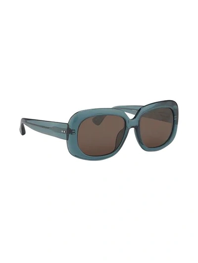 Shop Linda Farrow Dries Van Noten Oversized Sunglasses In Blue