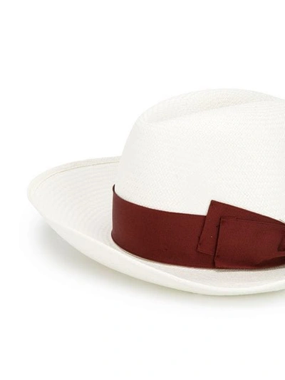 Shop Borsalino Claudette Panama Hat In White