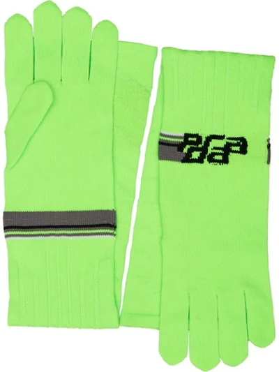 Shop Prada Technical Nylon Gloves In Green