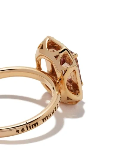 Shop Selim Mouzannar 18kt Pink Gold Diamond Ring In Pink Gold Light Pink Enamel