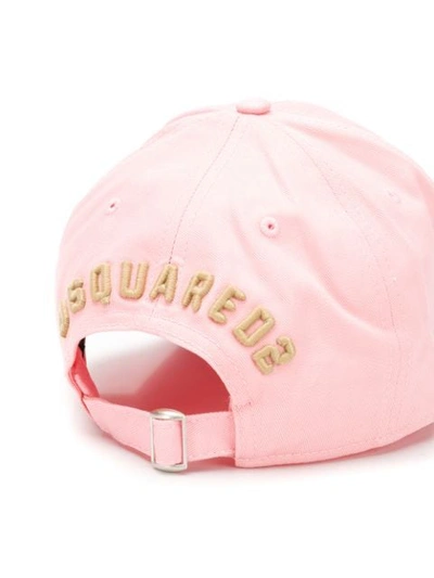 Shop Dsquared2 Baseballkappe Mit ''icon''-patch In Pink