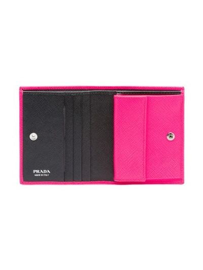 Shop Prada Saffiano Wallet In Pink