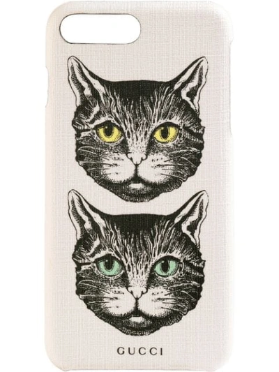 Shop Gucci 'mystic Cat' Iphone 8 Plus-hülle In White