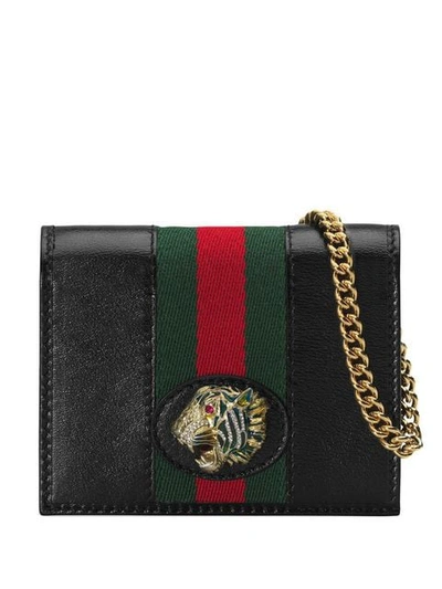 Shop Gucci Rajah Chain Card Case In Black