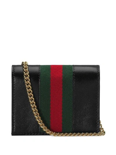 Shop Gucci Rajah Chain Card Case In Black