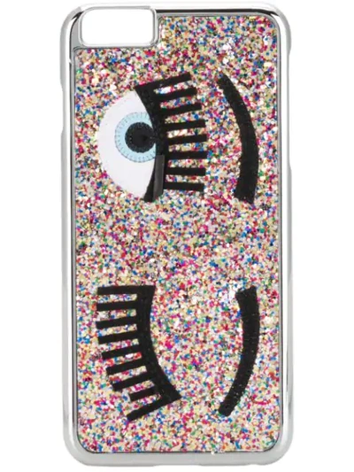 Shop Chiara Ferragni Glitter Iphone 6 Case - Silver