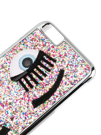 Shop Chiara Ferragni Glitter Iphone 6 Case - Silver