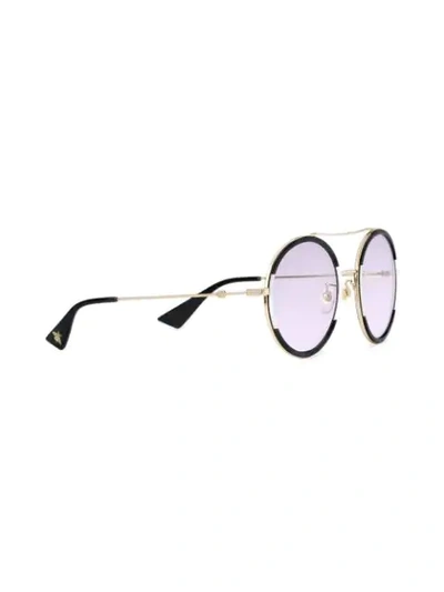 Shop Gucci Round-frame Sunglasses In Black