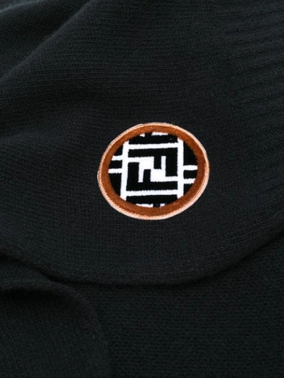 Shop Fendi Logo Patch Scarf - Black