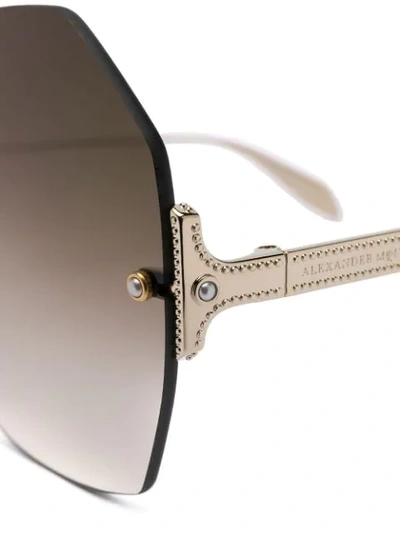 Shop Alexander Mcqueen Eyewear Geometric Sunglasses - Gold