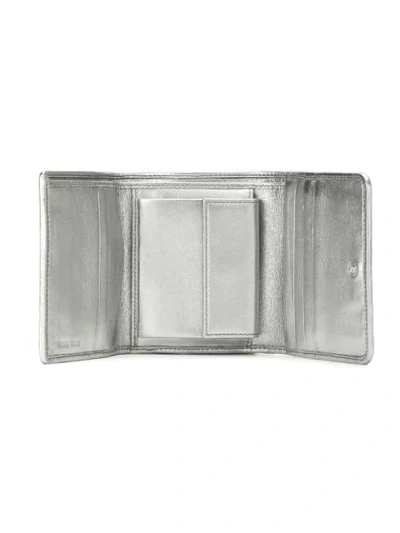 Shop Miu Miu Matelassé Mini Wallet In Metallic