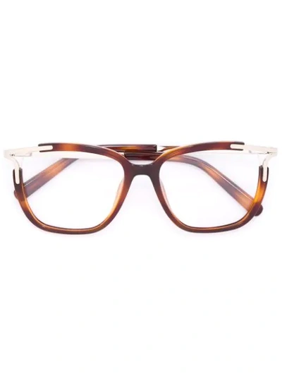 Shop Chloé Square Frame Glasses In Brown
