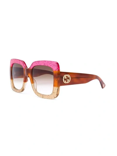 Shop Gucci Oversized Sunglasses In Pink