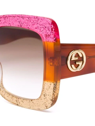 Shop Gucci Oversized Sunglasses In Pink