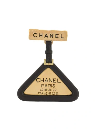 Pre-owned Chanel Vintage  Cc Logos Brooch Pin Corsage - Black