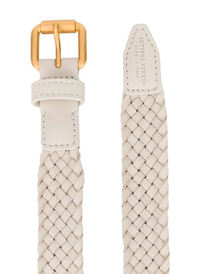 Shop Bottega Veneta Braided Belt In White