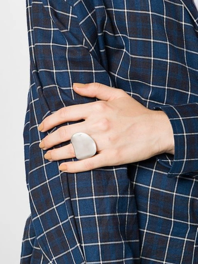 Shop Faris Big Dip Ring In Metallic