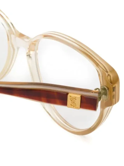 Pre-owned Saint Laurent 1990s Round Glasses In Neutrals