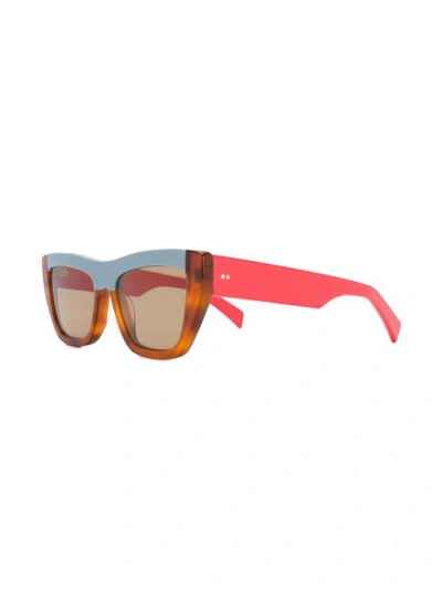 Shop Marni Eyewear Colour-block Cat-eye Sunglasses In Grey
