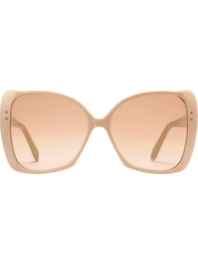 Shop Gucci Oversize Square-frame Sunglasses In Neutrals