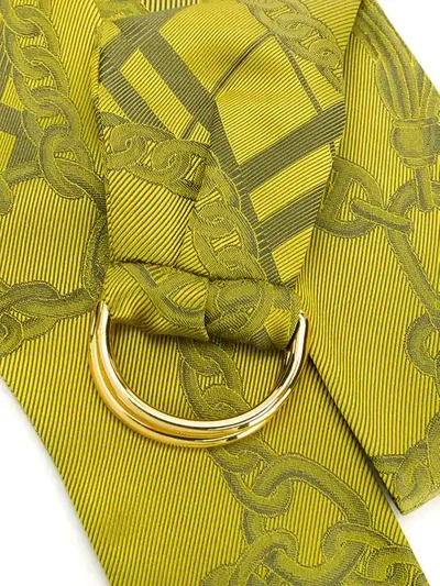Shop Burberry Jacquard-schal Mit D-ring In Green
