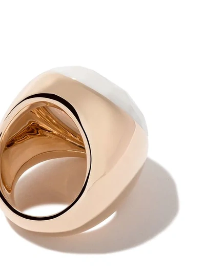 Shop Pomellato 18kt Rose Gold Victoria Cacholong Ring In White