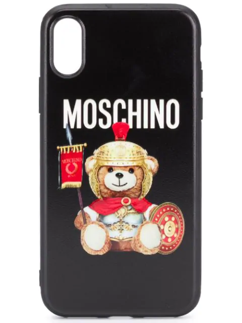 Moschino Teddy Rome Iphone Xs Max Case In Black Pvc In 2555 Modesens